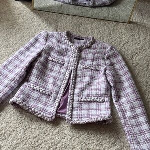 Elie Tahari Women's Purple Tweed Blazer